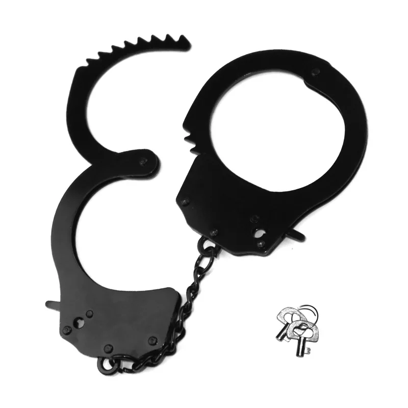 Handcuff Keychain Wholesale Bondage Accessories Sliver Black Metal Bdsm Lock Handuffs Sex Toys
