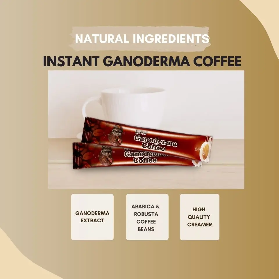 Hot Selling Instant Ganoderma Coffee Cardiovascular Health Slimming Great Tasting Beverage Malaysia Made Boost Immune Mushroom