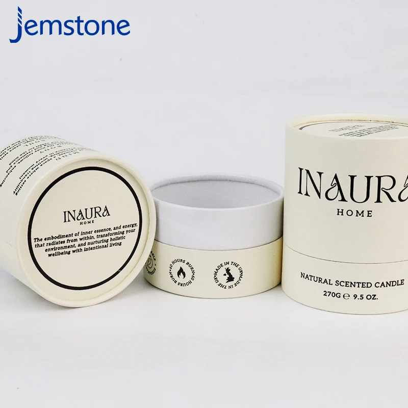 Customized Cardboard Container Handmade Soy Wax Private Label Luxury Natural Scented Candle Glass Jar Box Paper Tube Packaging