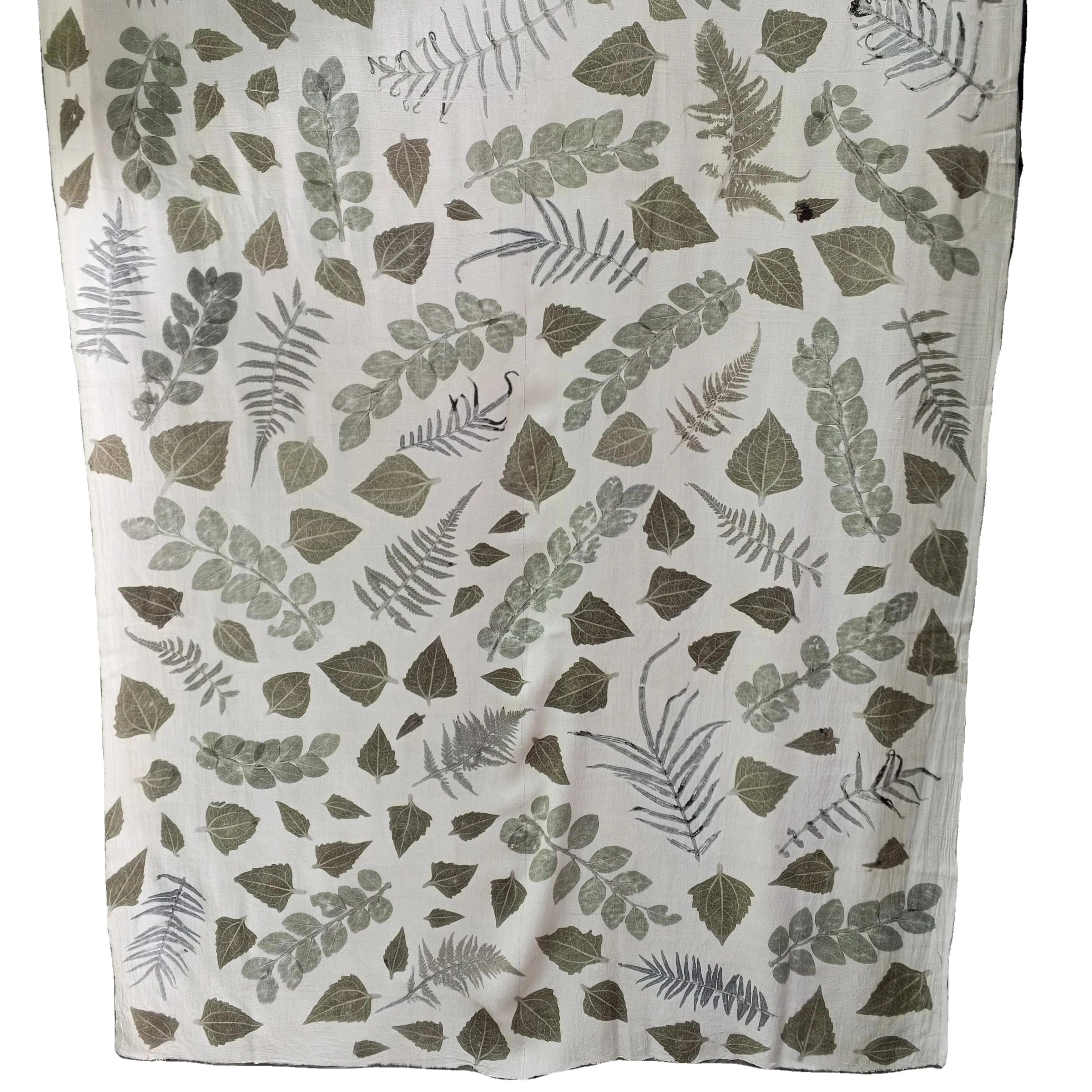 Ecoprint's New Design Eco-Friendly Cotton Adult Clothing Leaf Pattern Sarong Set in Asian Pacific Island Style Fashionable