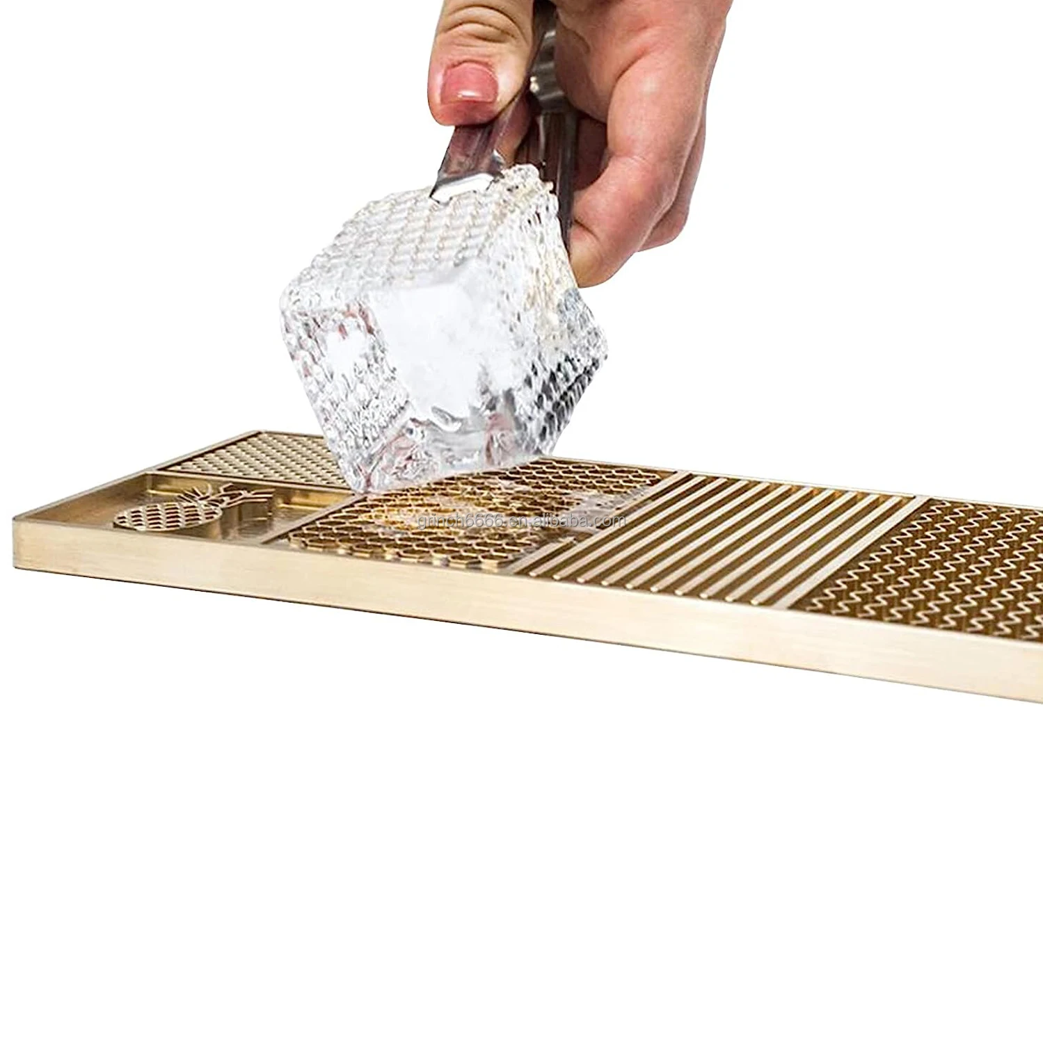 Fully Customized Brass Ice Stamp Tray Ice Cube Texture Designer Plate