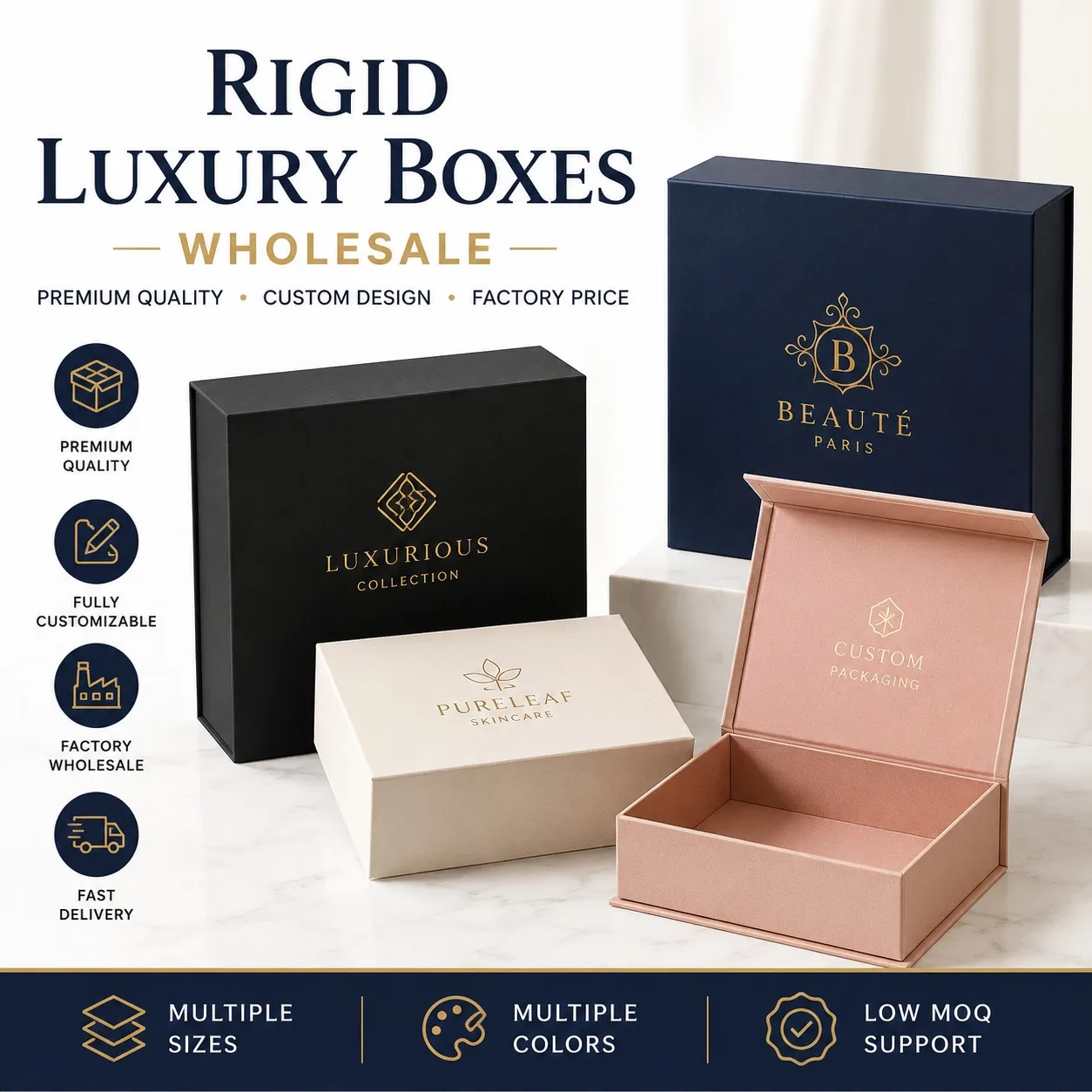 Rigid Luxury Boxes Wholesale