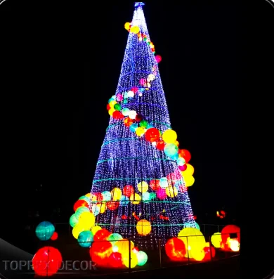 Led Large Motif Light Shop Mall Christmas Decoration 6Ft 12 Ft Noble Fir White 180Cm Commercial Light Lighted Christmas Tree