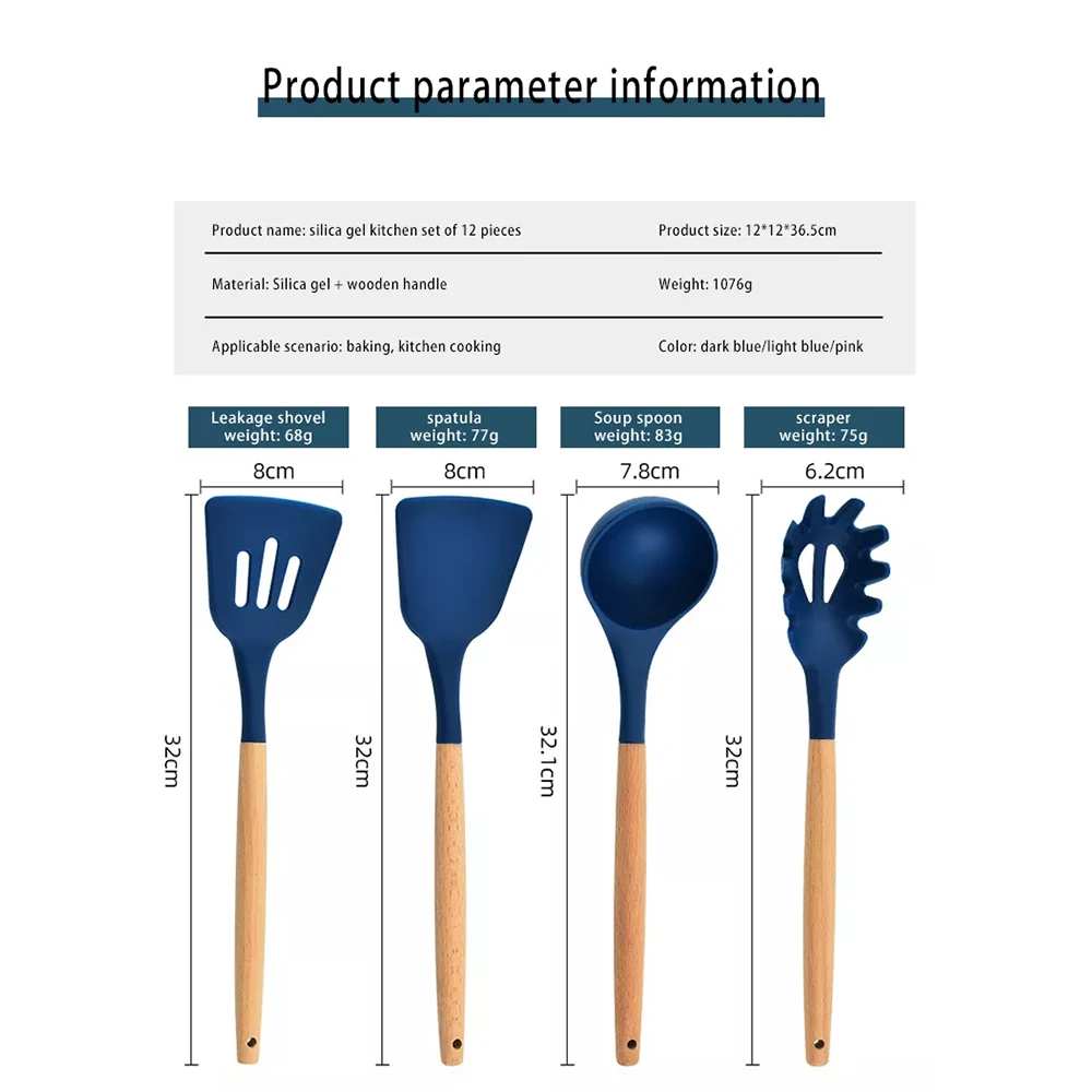 Amazon Hot Silicone Kitchen Utensils Camp Kitchen Cooking Utensil