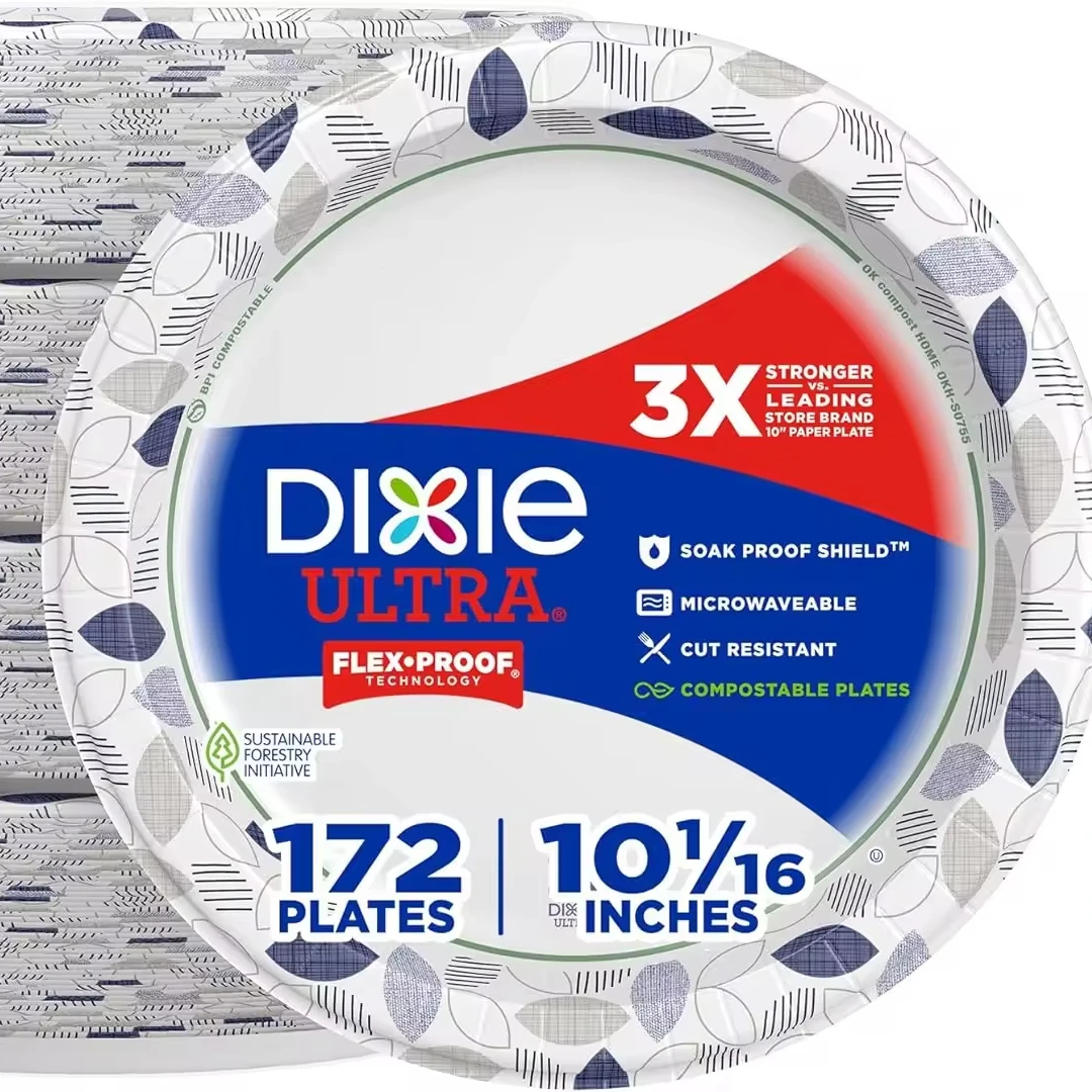 Dixie Ultra, Large Paper Plates, 10 Inch, 172 Count, 3X Stronger ...