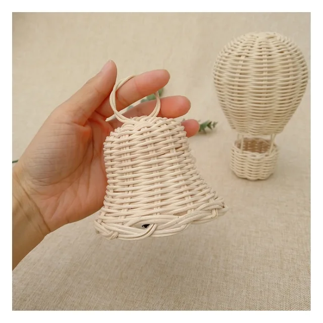Wicker Rattan Bells Handmade Christmas Tree Ornaments Rattan Star Acorn Decoration Parties Lighting Features - CARYLN
