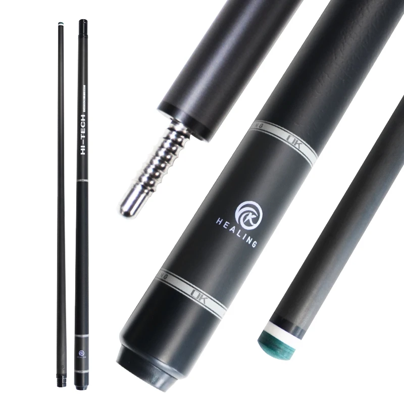OKHEALING Pro Carbon Fiber Pool Cue - 12.5mm Leather Tip