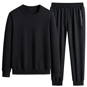 Sweatshirt Men Plus Size L-6XL Cotton Casual Sports Thickened Neck Winter Sports Suit 2PCS