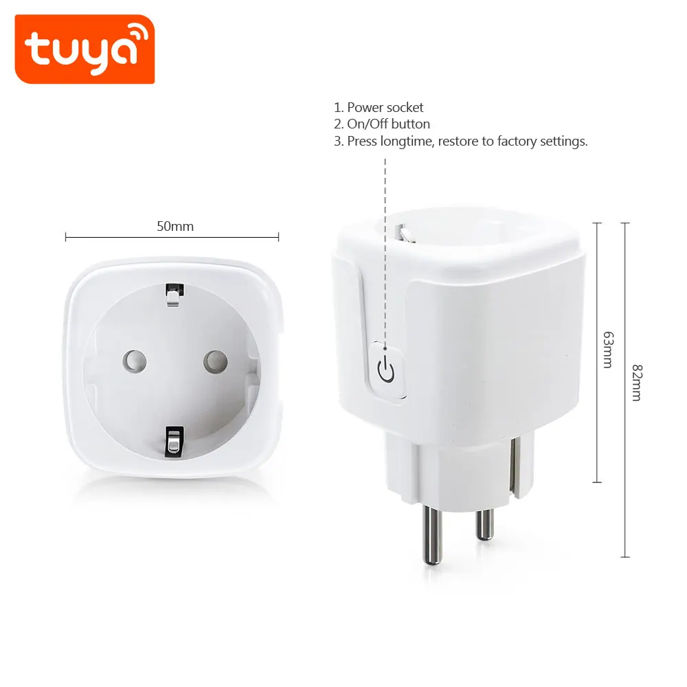 Outdoor Smart Plug Waterproof 2.4ghz Wifi 2 Outlet Switch For Tuya 15a Us  Plug Ac110240v