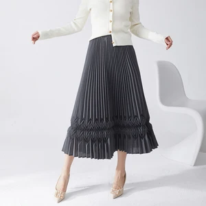 2025 Latest Women's Pleated Skirts Casual Fashion Polyester Fabric A-Line Skirts