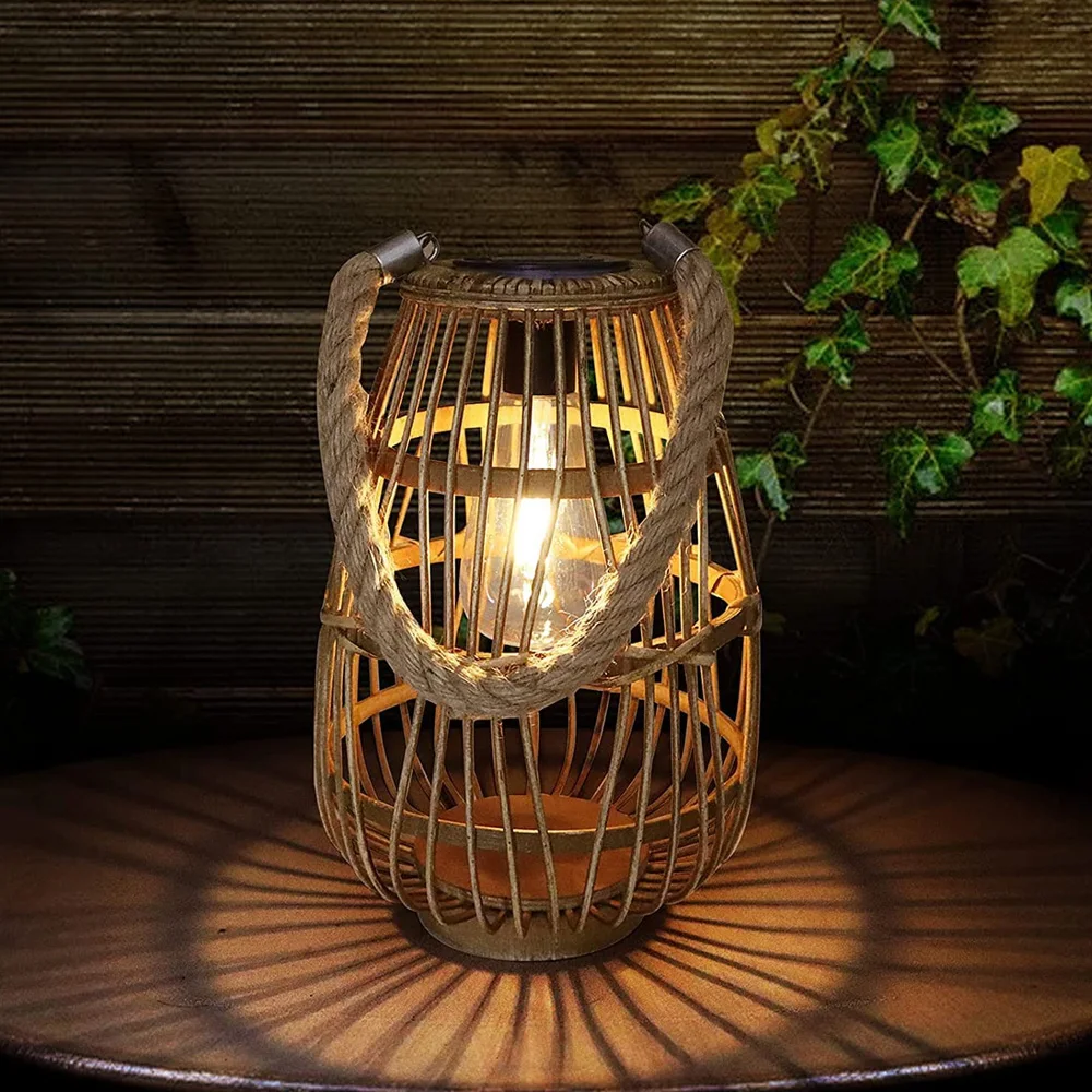 Save Energy Rattan Solar Lantern Solar Light Decorative Lantern For ...