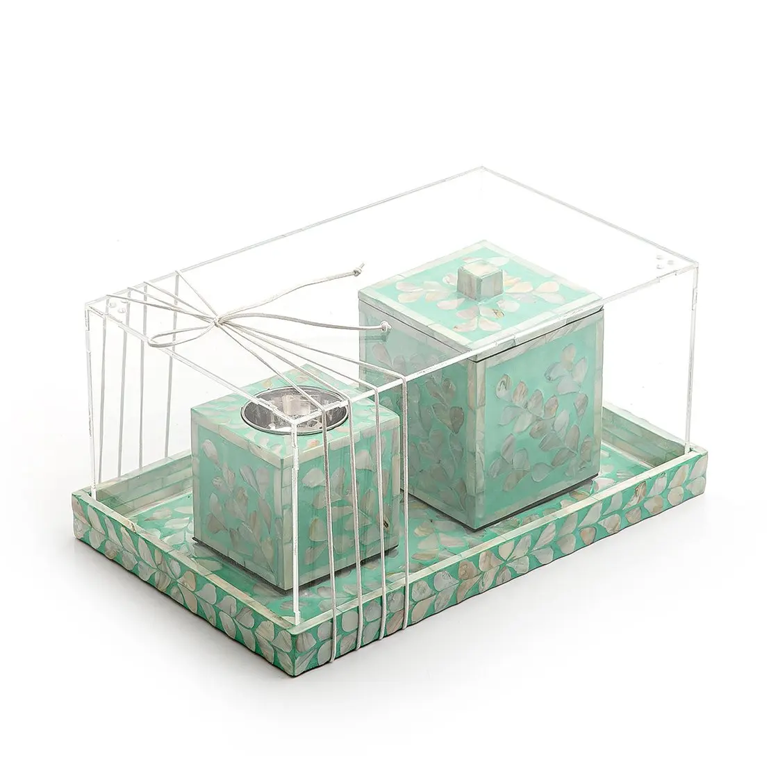 Wholesale High Quality Mother of Pearl Inlay Mubkhar Gift Box Set for Ramadan Eid Mubarak