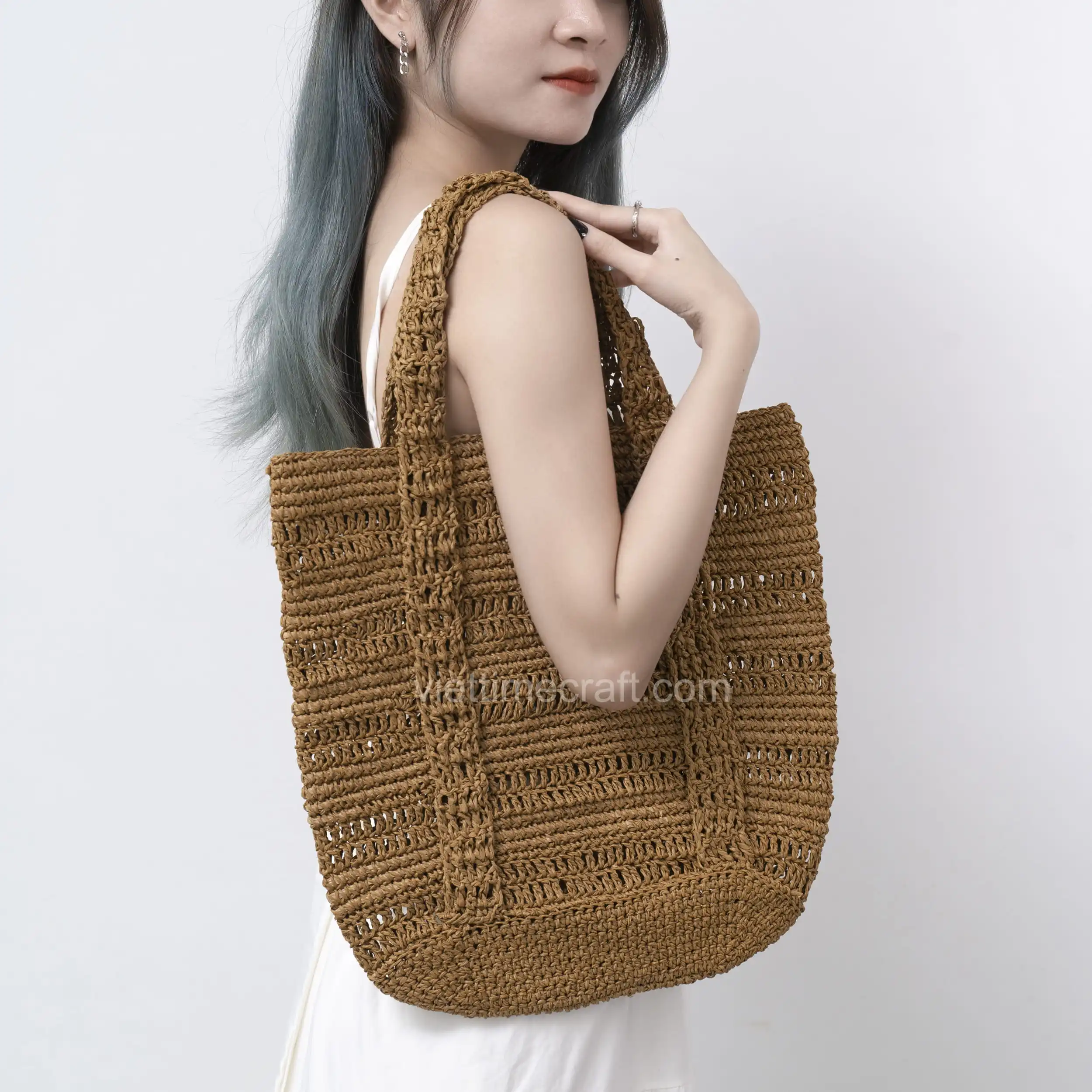 Very Unique Color Mix Straw Tote Bag Modern Fashion Bag Handmade Summer