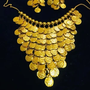 2026 Comoros Vintage Fashion 24K Gold Plated Copper Jewelry Set Manufacturer's Collection India Daily Life Includes 24K Gold