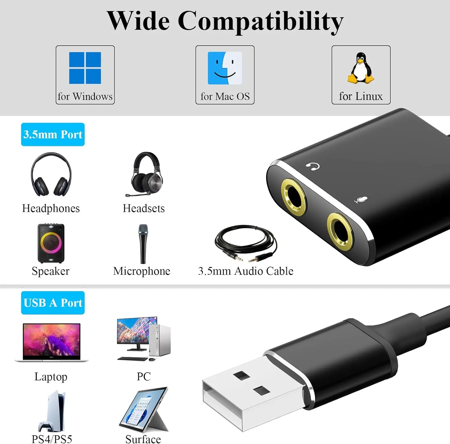 USB to 3.5mm Audio Adapter - Enhance Your Sound Experience