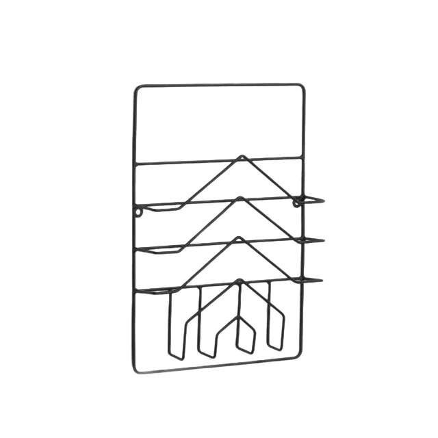 2 Tiers Magazine Rack Standing Metal Holder Retro Hotel Reception News Paper Stand Decorative