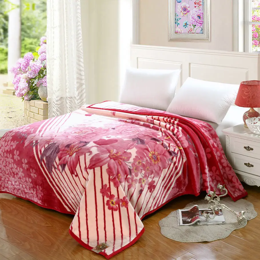 Raschel Blanket Double Thick Double Warm Coral Single Bed Blanket For