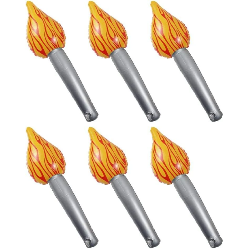 Eye-Catching Inflatable Flame Toy Party Torch Props Glowing Decorations Torch Sticks Cheer Games Accessories