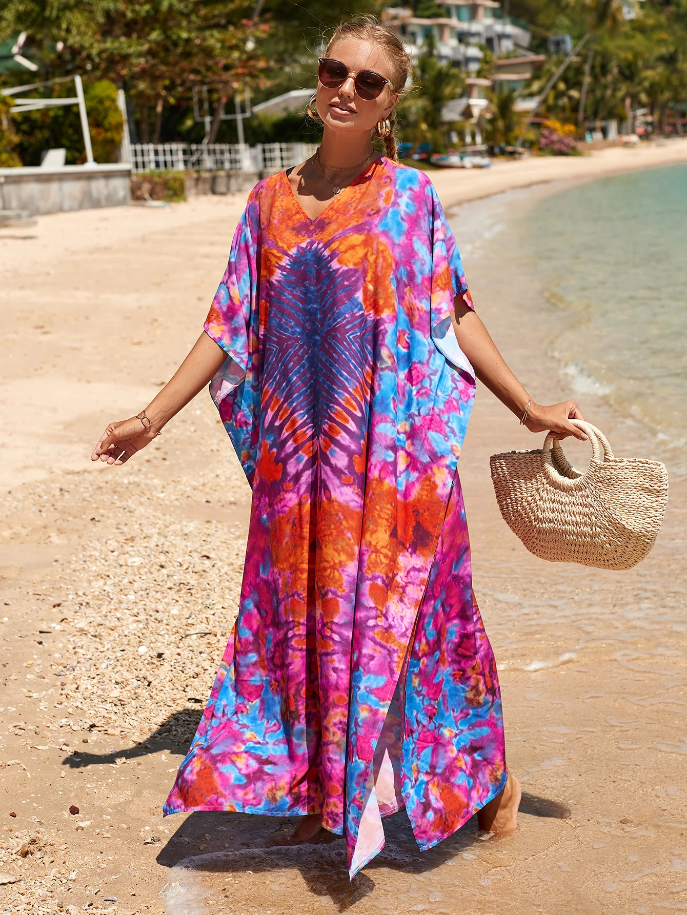 Factory 39 Multi Beautiful Patterns Tie Dye Plus Size Kaftan Women