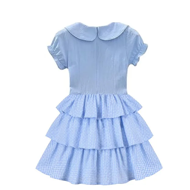 2024  New Design Summer 2-6 Years Girl Polka Dot Dress for Kids Infant Printing Layered Cupcake Dress Girl Casual Clothes