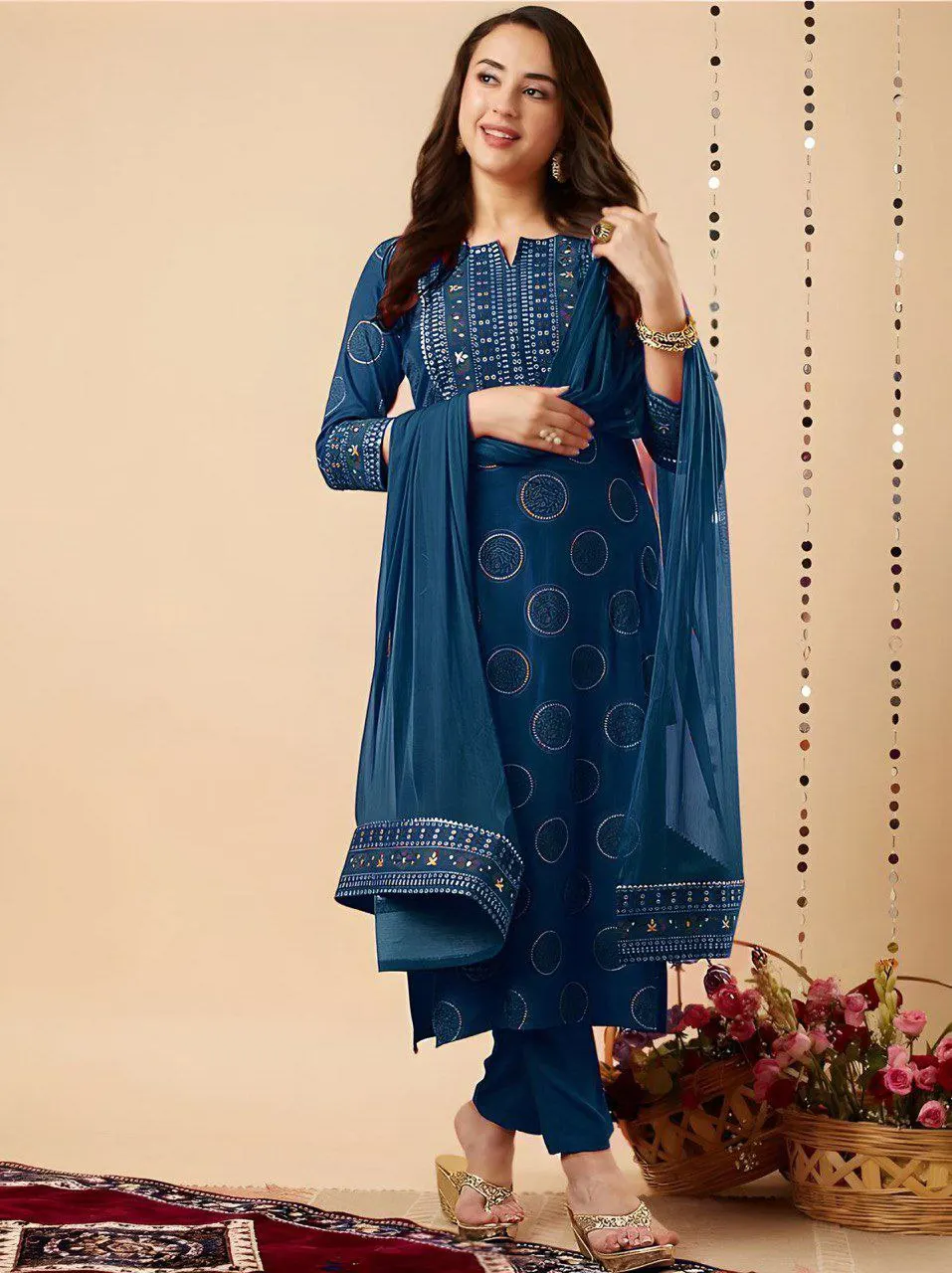 Indian and Pakistani Style Casual and Daily Wear Reyon Kurtis With Embroidery Work Ready to Ship 2024 Women Clothes