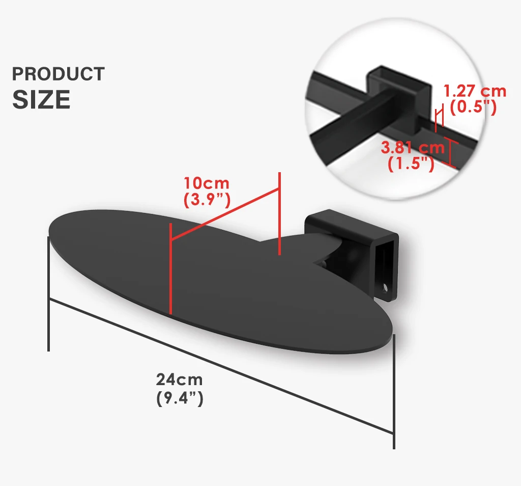 Presentation Rack Mall Shoe Presentation Rack Oval Shelf - Wall Mounted Storage