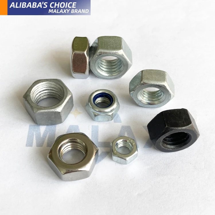 MALAXY Stainless Steel 304 316 410 Hexagon Galvanized Nut