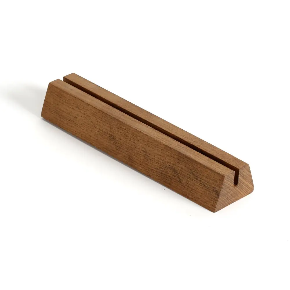 Personalized Acacia Wooden Business Cards Holder With Pen Tableware Decor Multi Functional Wood Card