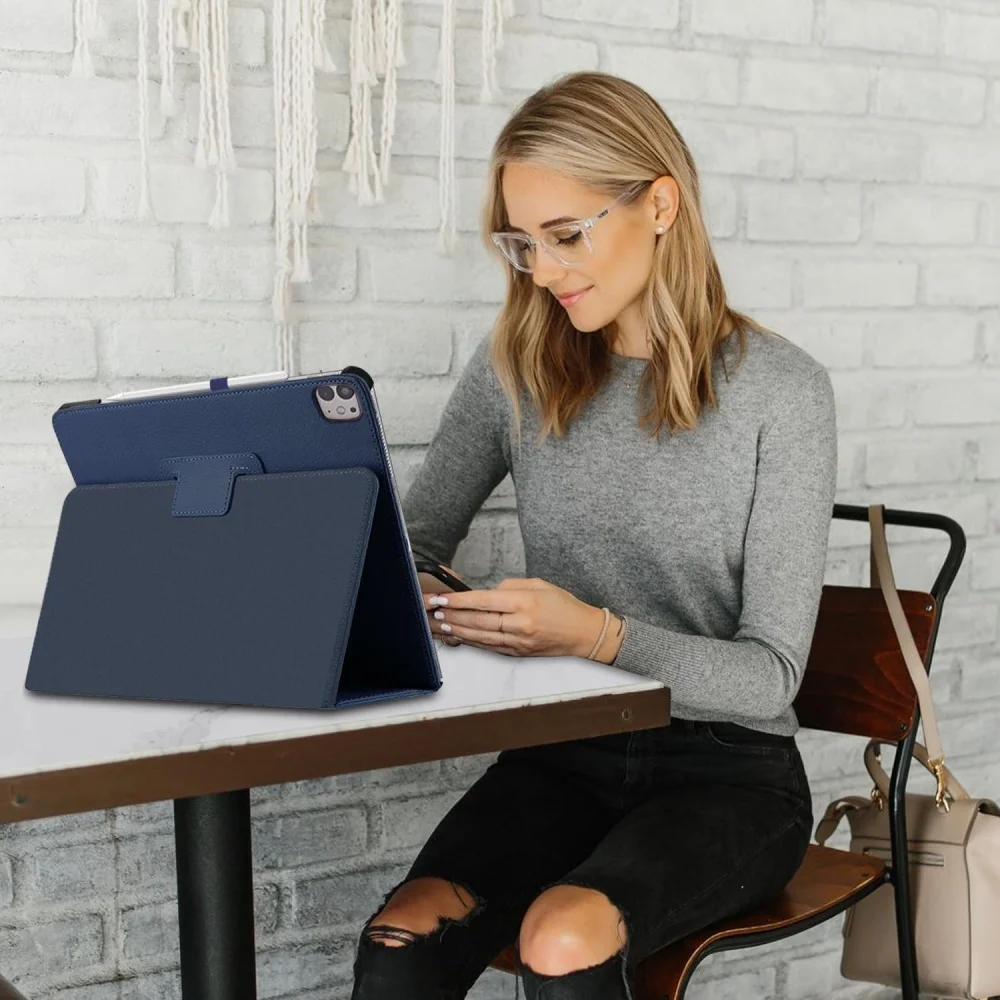 product ultra thin pu leather magic case for ipad pro 13 inch m4 2024 7th generation flip cover shock resistant laudtec-7