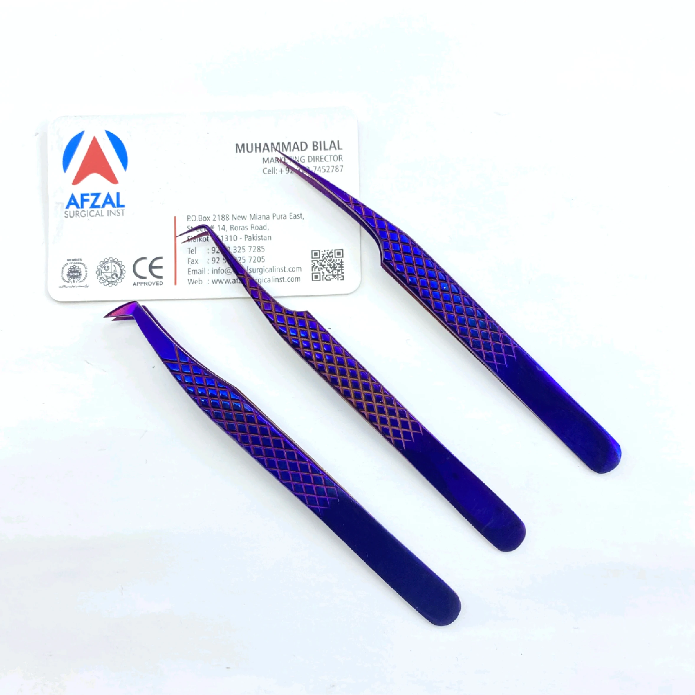 Diamond Grip Eyelash Extension Tweezers In Plasma Purple Color Japanese