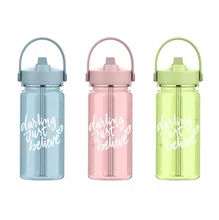 Factory Sale Cute Custom 580ml BPA-Free Plastic sport water bottle for Children  tumblers with straws for Gym Outdoor Activities