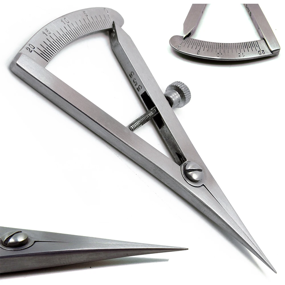Surgical Ophthalmic Dental Stainless Steel Color Castroviejo Caliper 20mm Dull Polished Straight