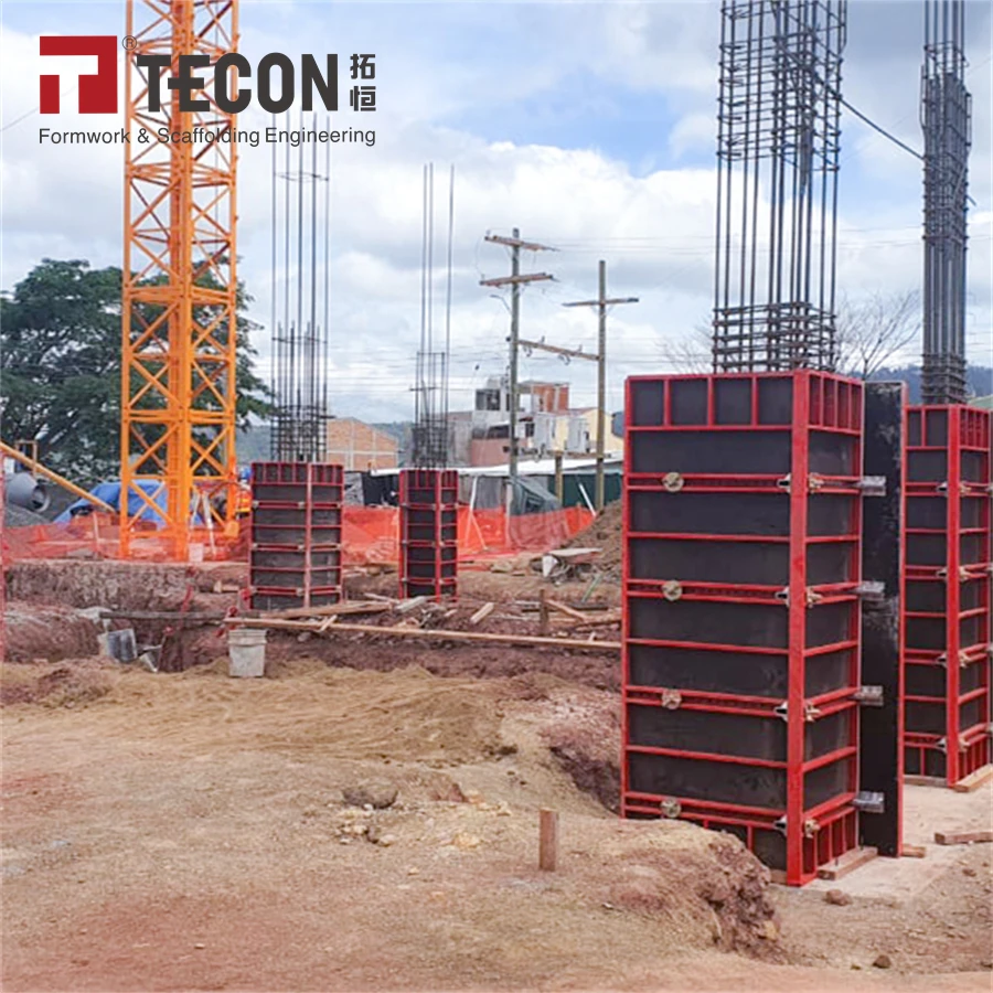 TECON Q345 Steel Concrete Wall Formwork Adjustable Column With Birch ...