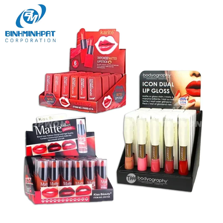 Wholesale OEM Cardboard Counter Box Cosmetic Beauty Salon Makeup Counter Top Display for Store Display Racks
