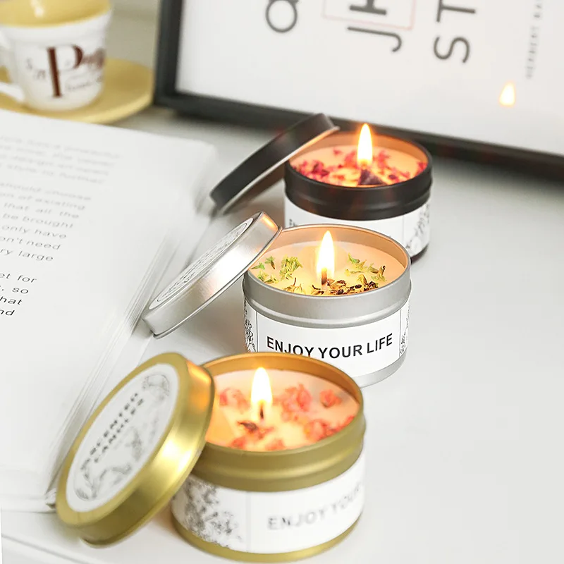 Luxury Vegan Soy Wax Handmade Scented Candle with Dried Flowers ...
