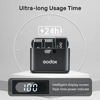 GODOX WEC Kit2 Wireless Lavalier Microphone, 8H Battery Life, Dual Channel 2.4G Wireless Mic, 200m(656ft.) Range, Noise product image