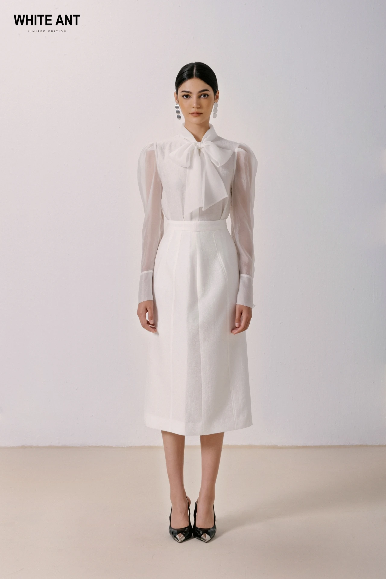 Shop White Women's Blouses & Shirts with Bow Neck by WHITE ANT