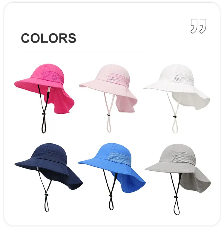 Summer Uv Protection Sun Visor Toddler Neck Cover Sun Protect Bucket