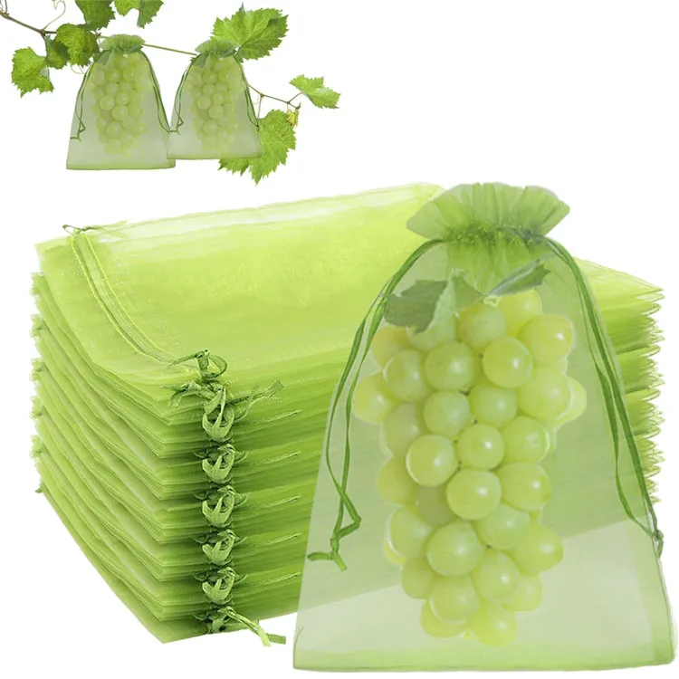 thumbnail image 2 of 50/100 Pcs Drawstring Garden Net Bags - Protect Fruits & Plants From Birds & Insects 2 of 12