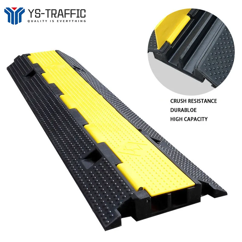 Rubber Cable Protector Ramp 2 Channel Traffic Speed Bump manufacture