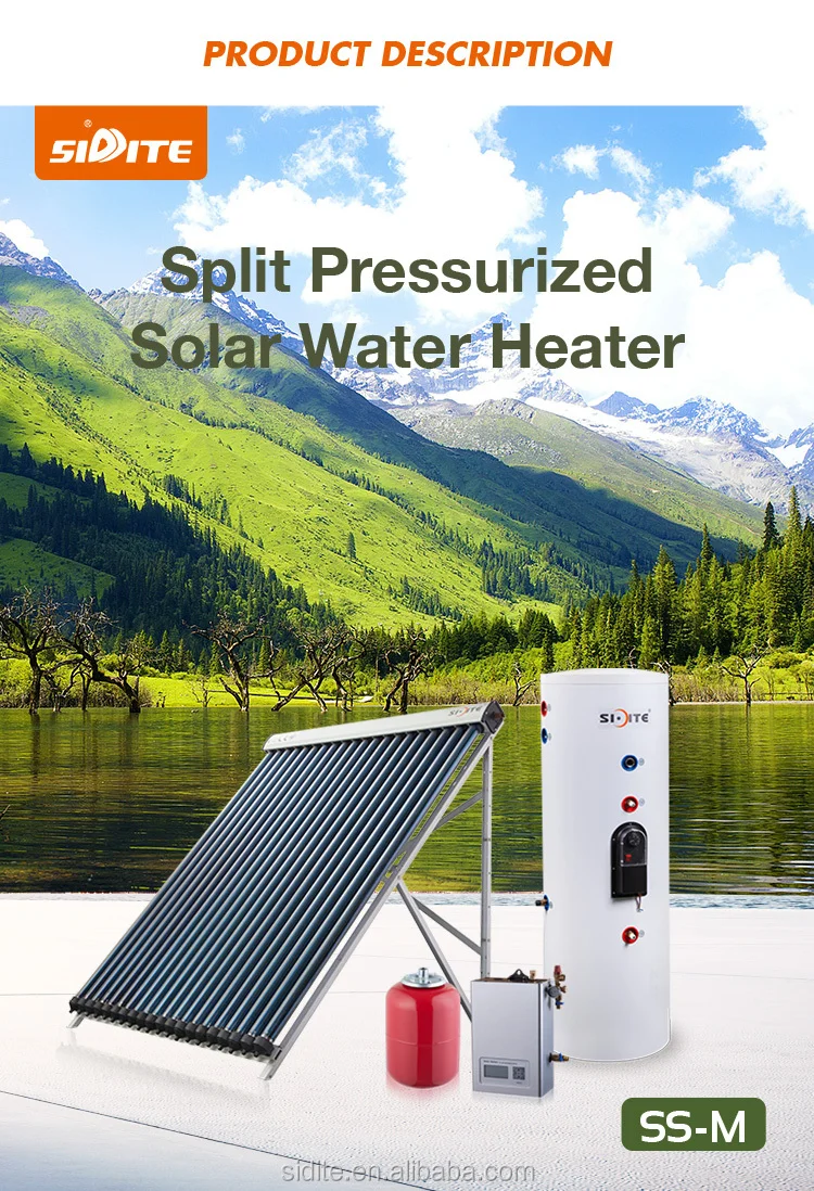 Hot Water Solar Heater Split Water Heater System Customized 100 To 1000 Liters Stainless Steel 7712