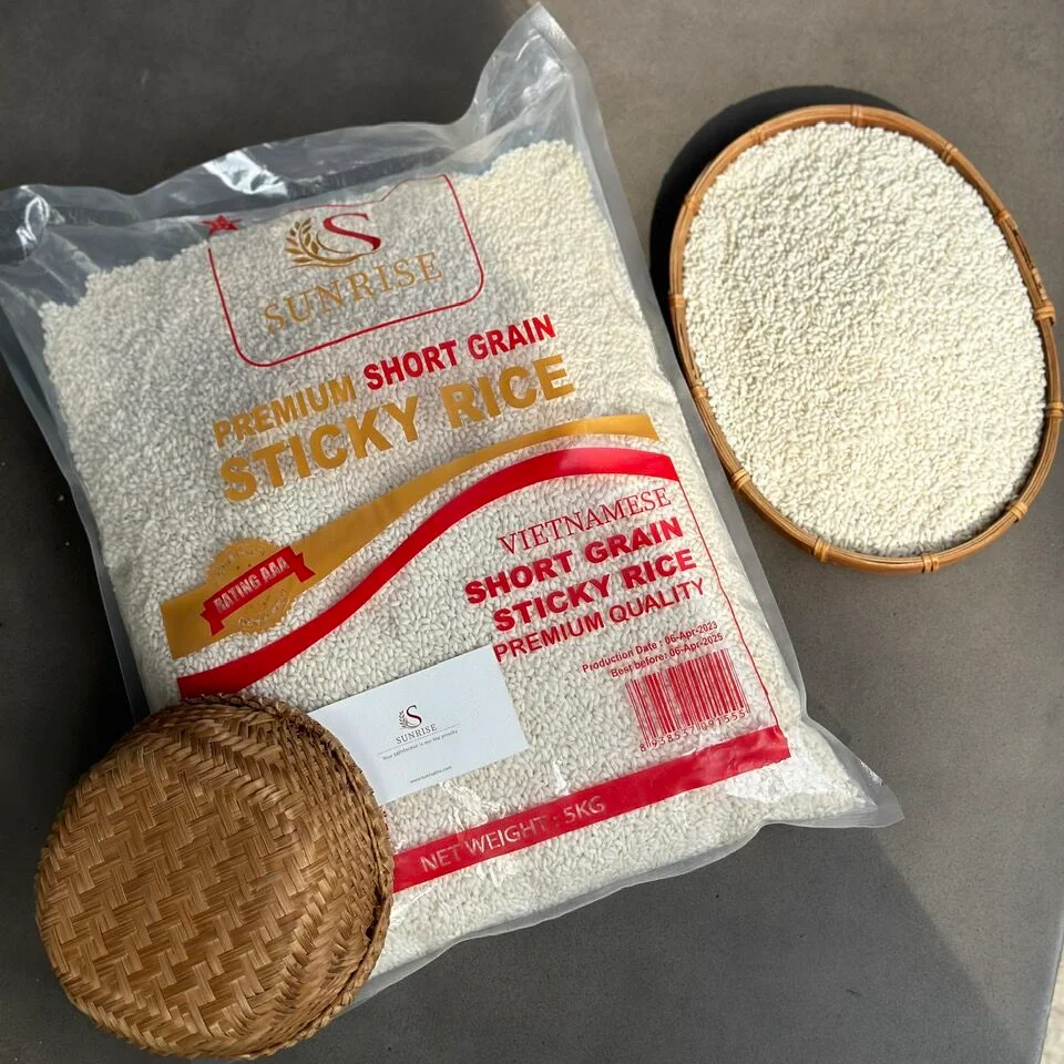 プレミアム短粒もち米（遺伝子組み換え）-白色 1kg-50kg 包装-ネパール