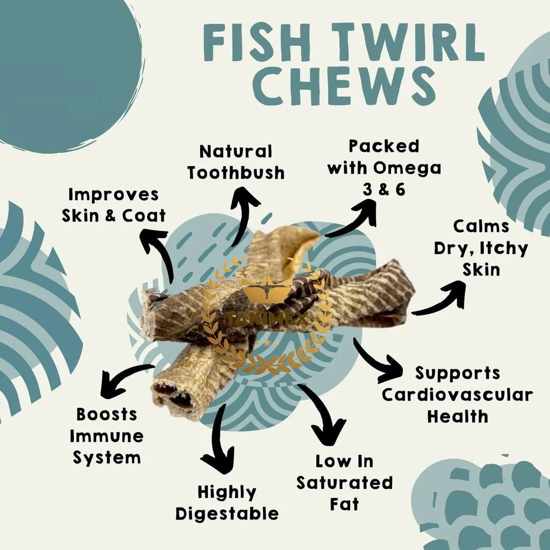 Premium Quality Ocean Chews Crispy Cod Fish Skins Beams Salmon Fish