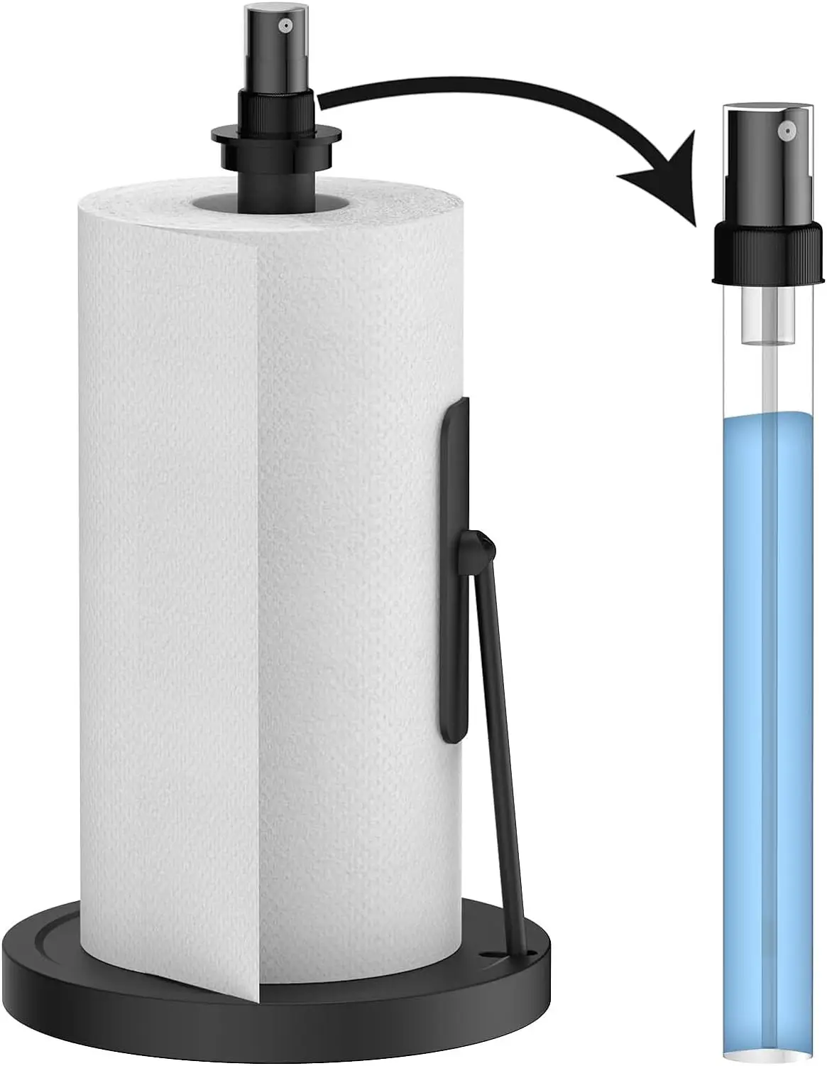 2 in 1 Paper Towel Holder with Spray Bottle Paper Towel Holder Countertop for Kitchen and Bathroom