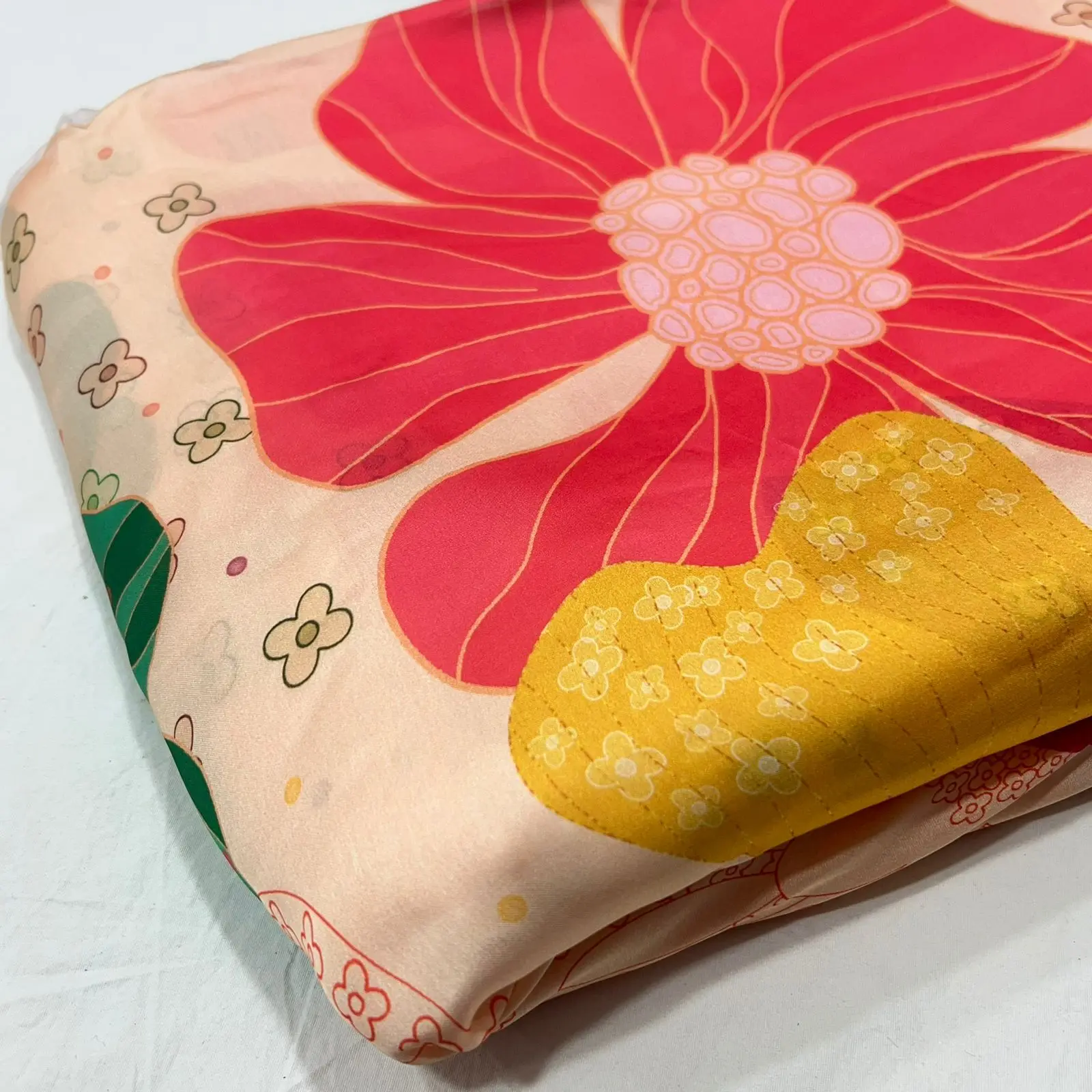 Red Color Digital Printed Polyester Cotton Fabric Lace Africa Lace Fabrics Textile for Women's Wear and Vex Fabrics