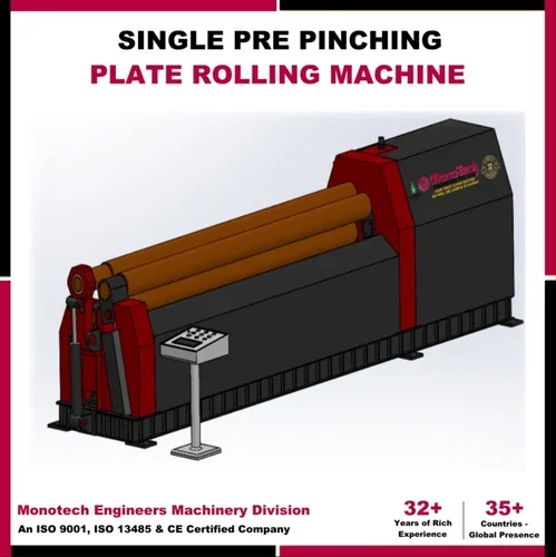 3 Cone Rolling Machine, Max Force or Load: 90-120 Ton, Semi-Automatic Hydraulic Plate Steel Sheet Bending Rolling Machine