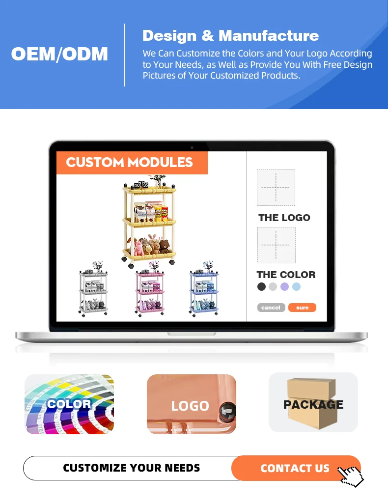 3 tier rolling storage cart plastic utility organizer plastic storage cart with swivel wheels-6