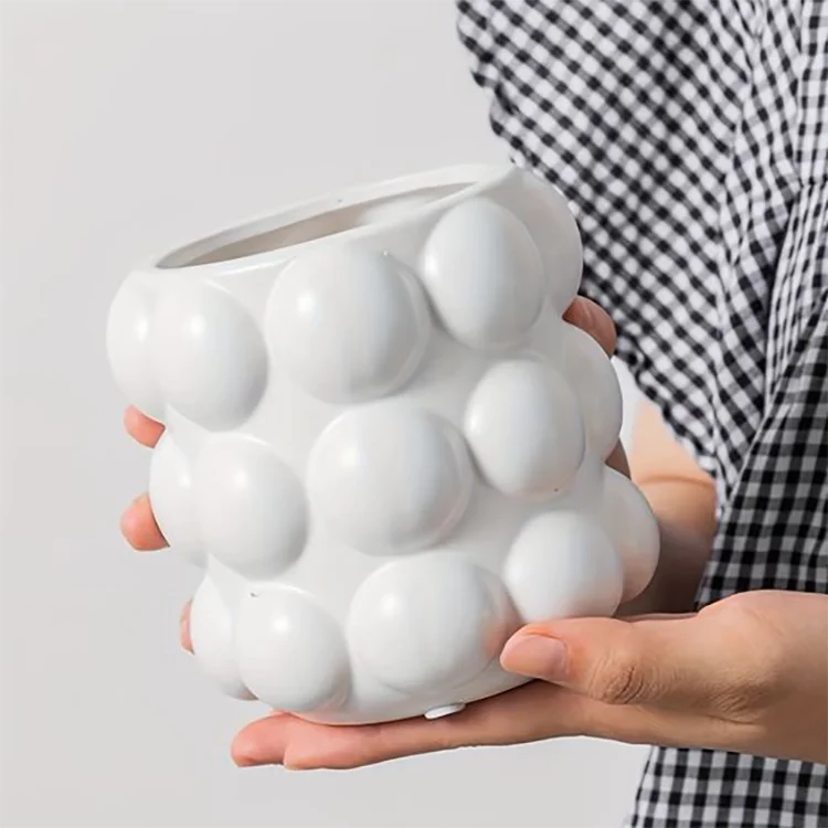 product european custom bubble jar handmade empty ceramic vessel for candlestick holder for candle making wholesale-8