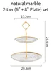natural marble 2-tier (6"+8" Plate) set