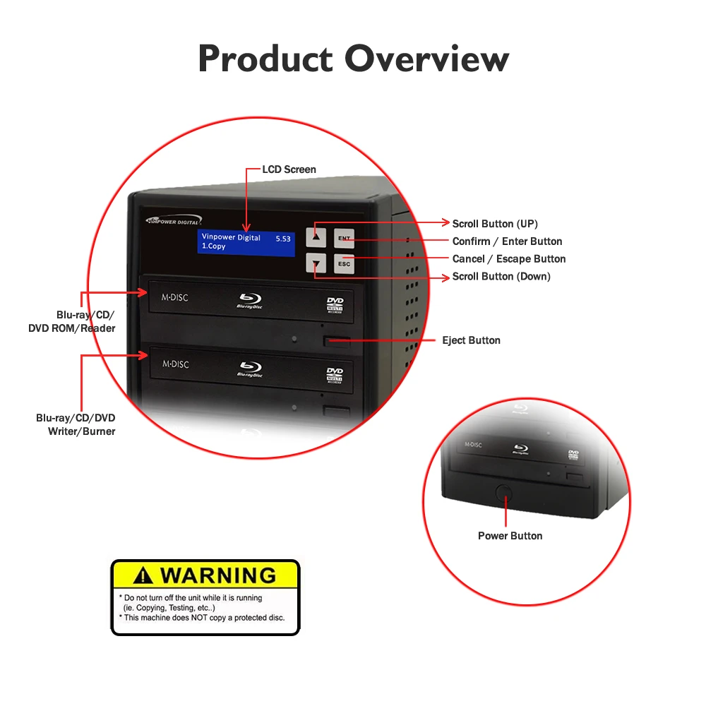 Vinpower Digital Standard 11 Target Bluray Dvd Cd Burner Duplicator
